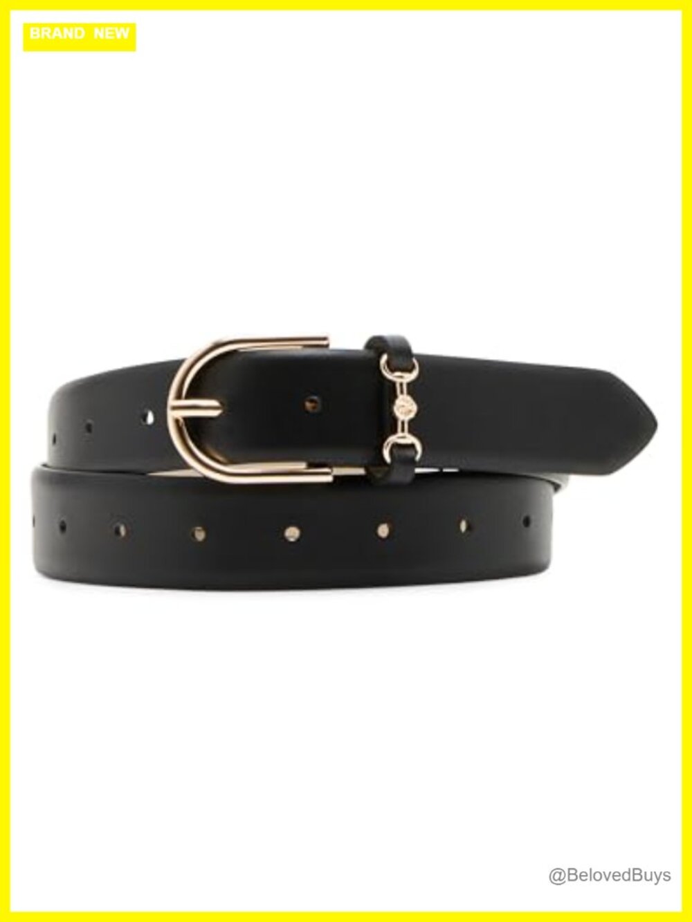 Women's Horsebit Pant Belt with Gold Hardware, Adjustable Fit